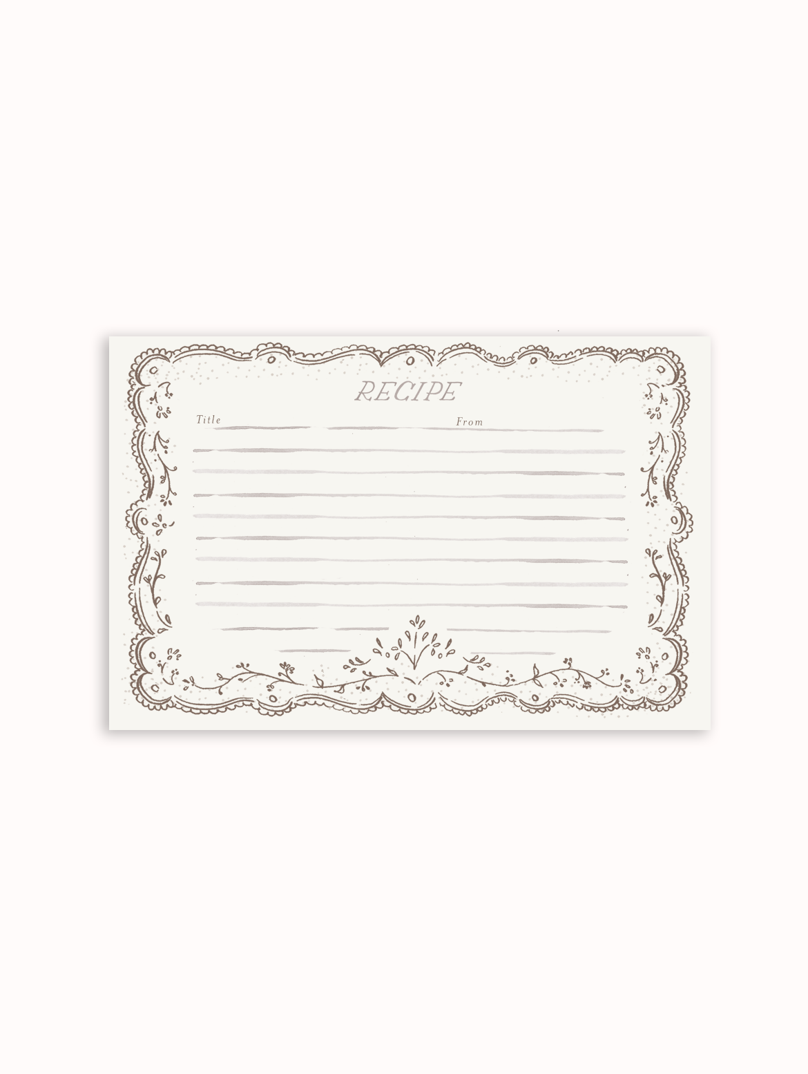 Embroidery Brown Recipe Cards