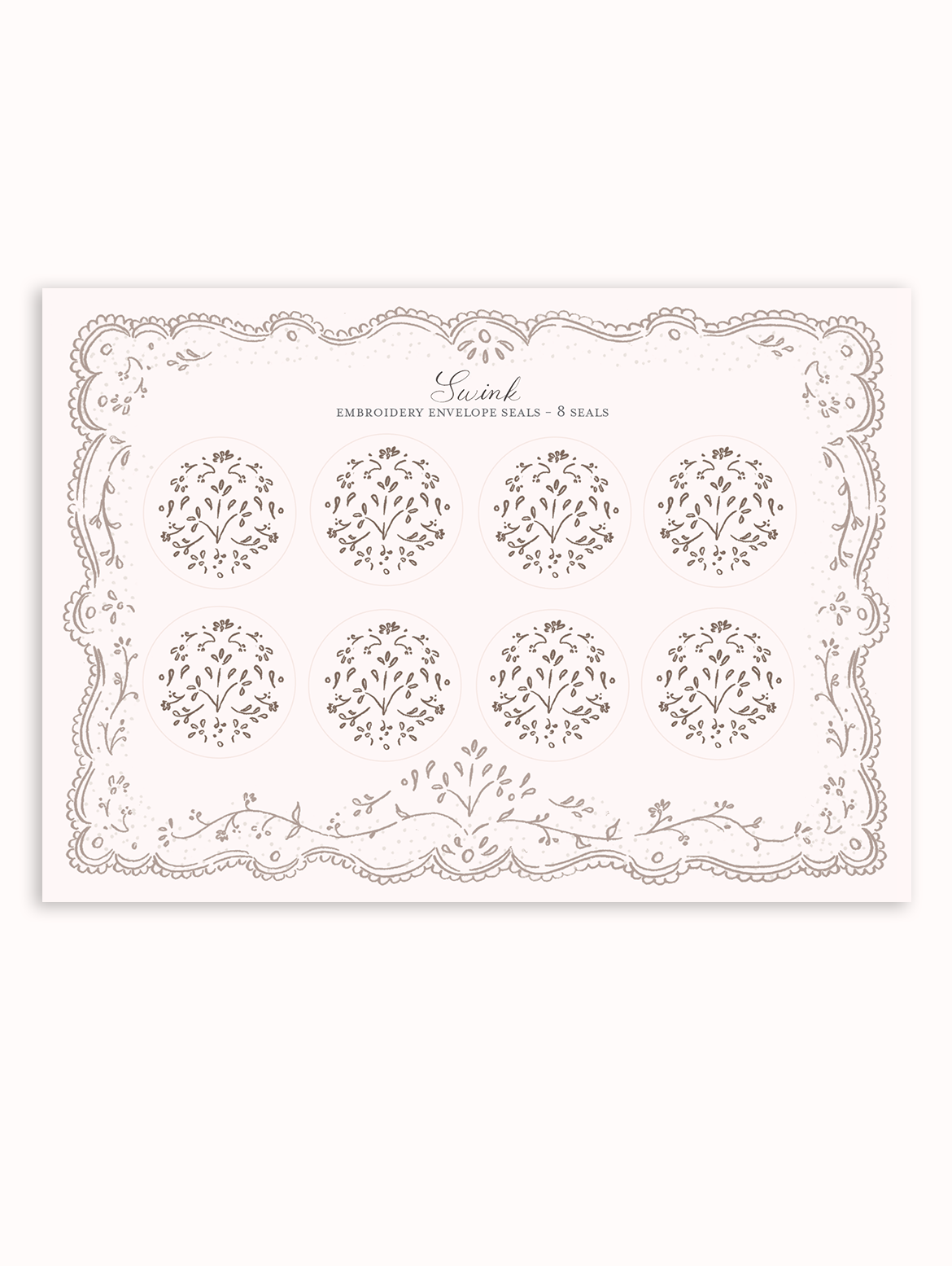 Envelope Seals - Brown Embroidery