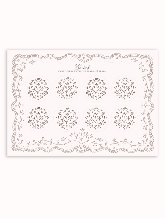 Envelope Seals - Brown Embroidery