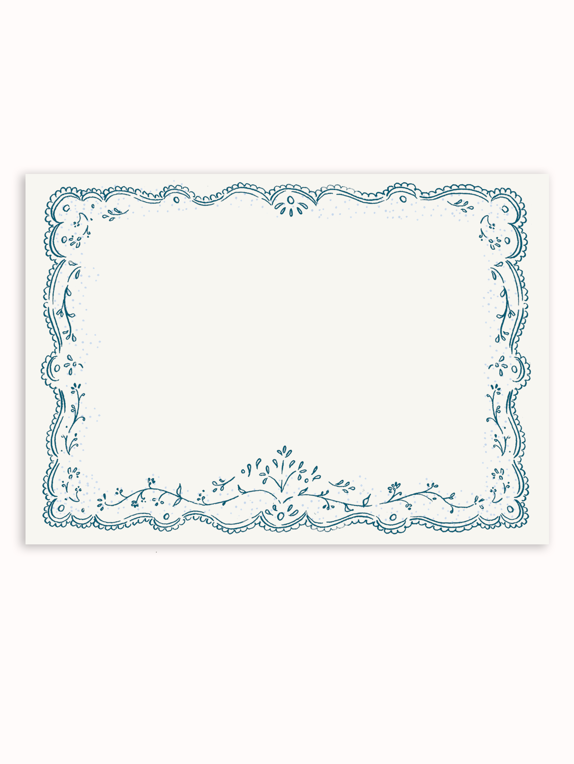Embroidery Fall Teal Stationery Set