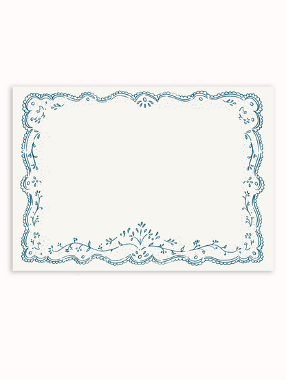 Embroidered Fall Teal Stationery Set