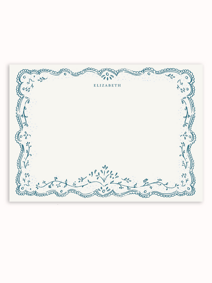 Embroidered Fall Teal Stationery Set