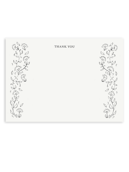 Garden Stroll Black Stationery Set