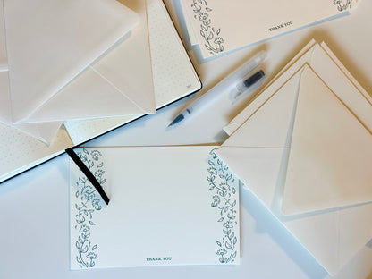Garden Stroll Black Stationery Set