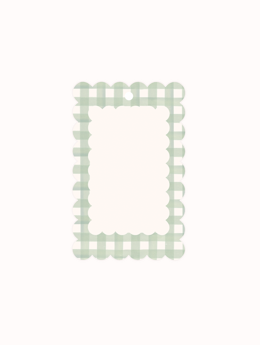 Green Gingham Gift Tag