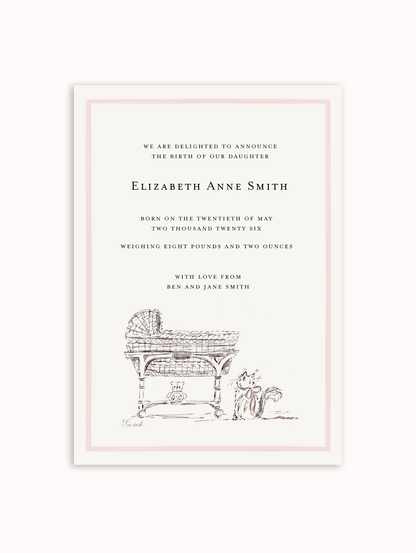 Bassinet Semi Custom Card - Cat