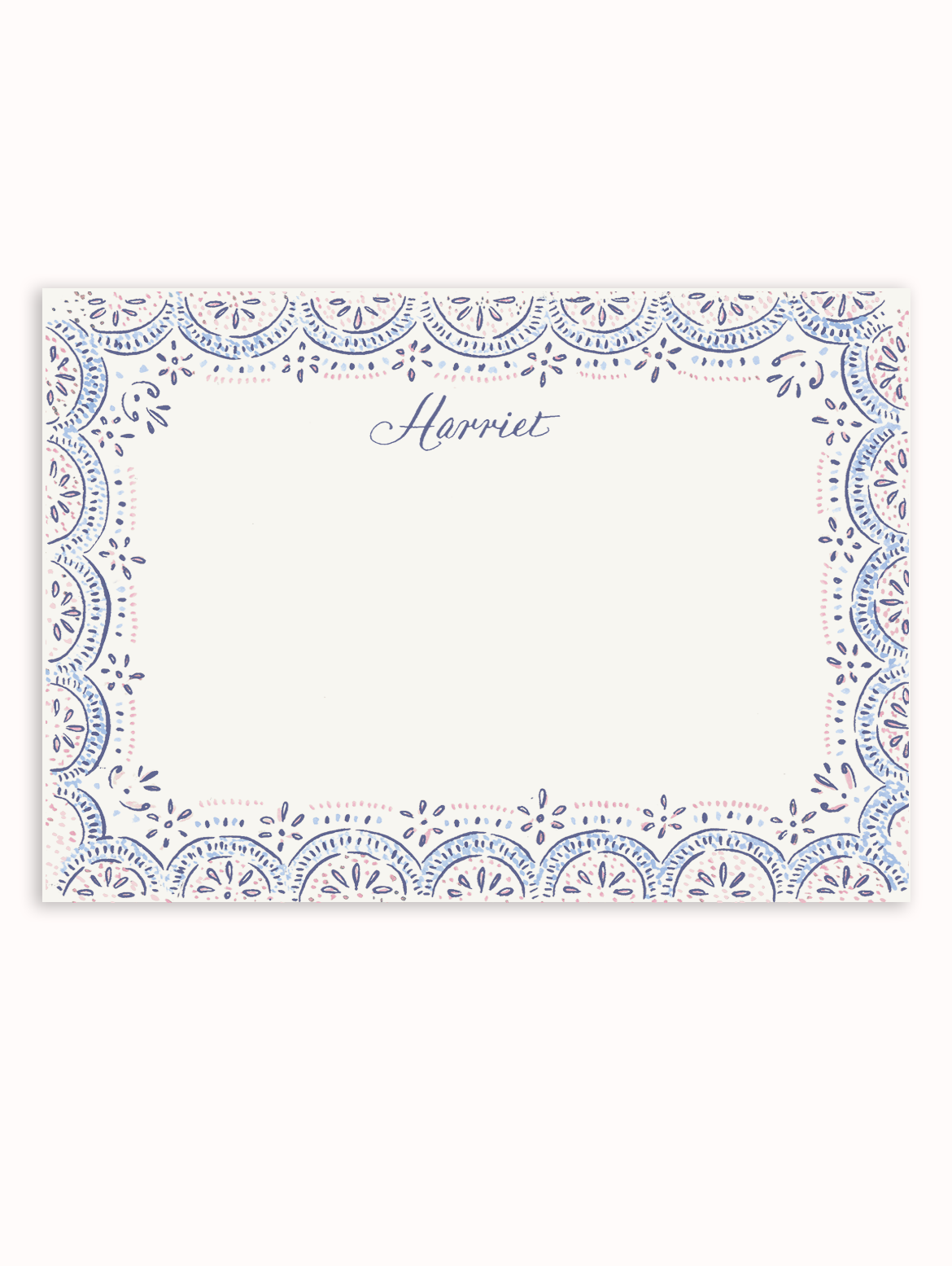 Harriet Scallop Stationery Set - Pink & Blue