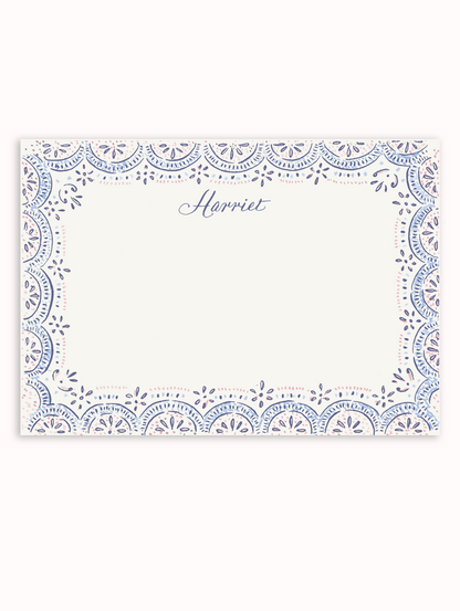 Harriet Scallop Stationery Set - Pink & Blue