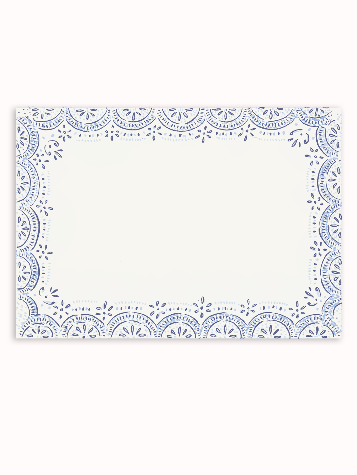 Harriet Scallop Stationery Set - Navy & Powder Blue
