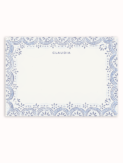 Harriet Scallop Stationery Set - Navy & Powder Blue