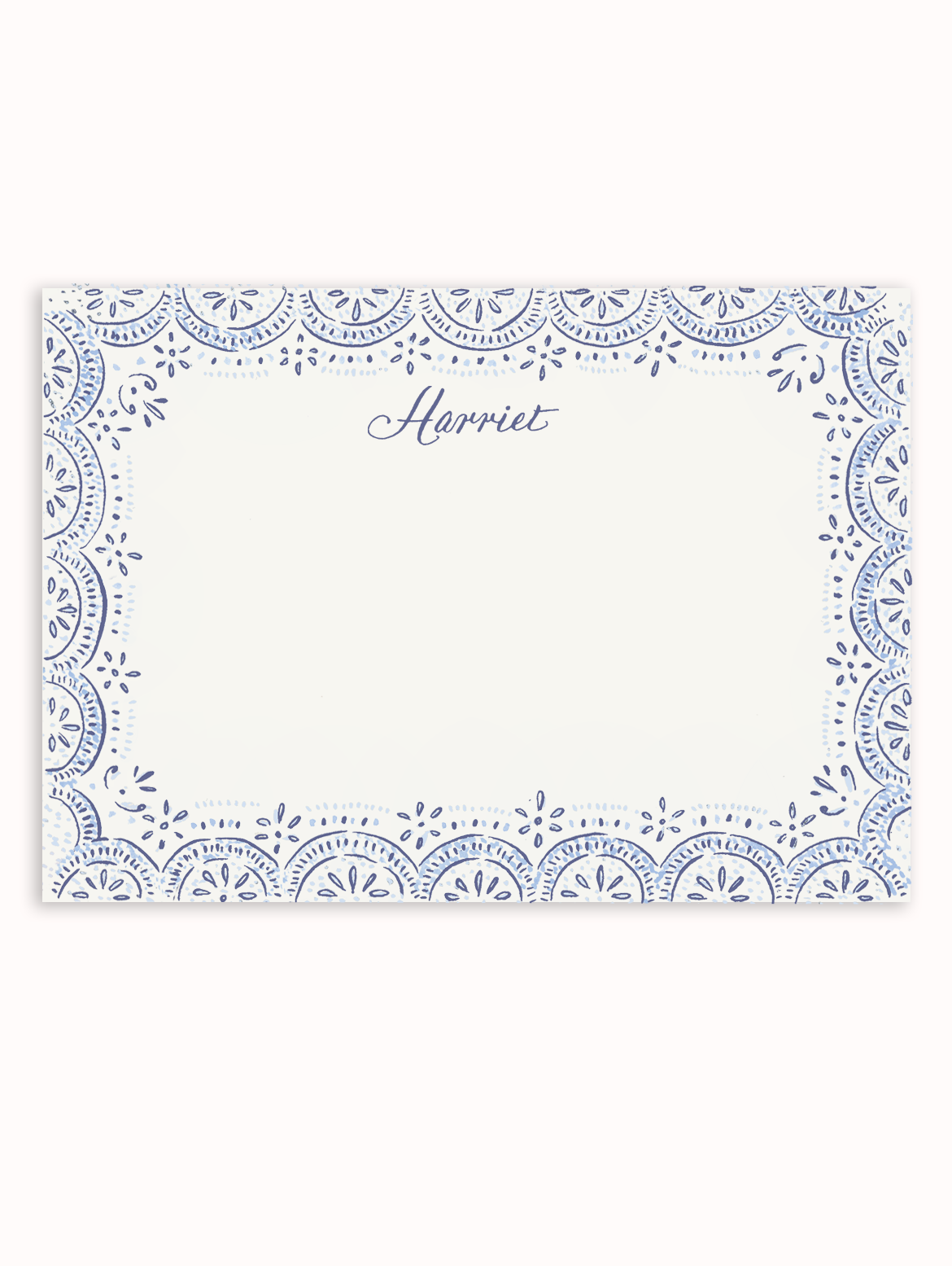 Harriet Scallop Stationery Set - Navy & Powder Blue