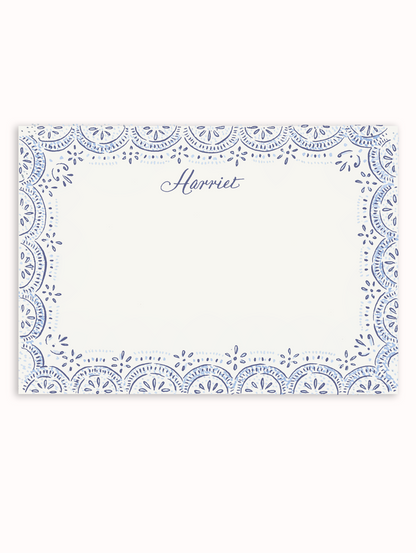 Harriet Scallop Stationery Set - Navy & Powder Blue