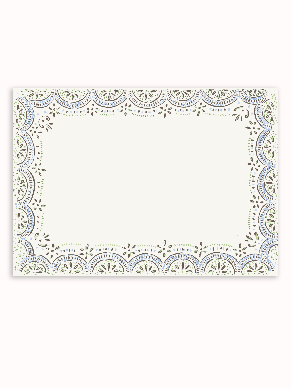 Harriet Scallop Stationery Set - Green & Blue