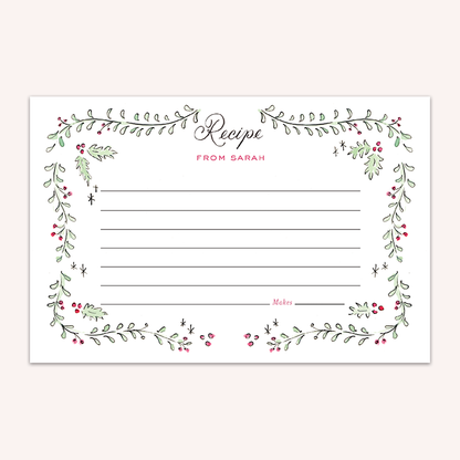 Holly Wreath Recipe Card