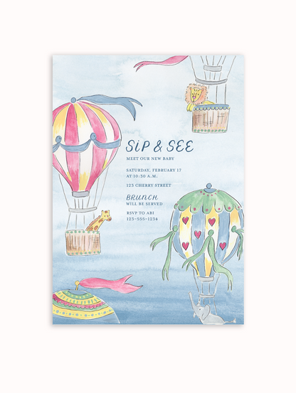 Hot Air Balloon Semi Custom Card