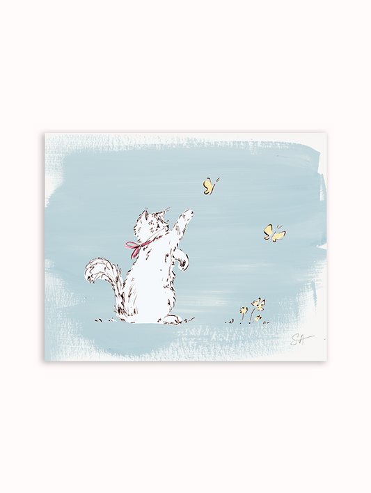 Kiko with Butterflies Art Print