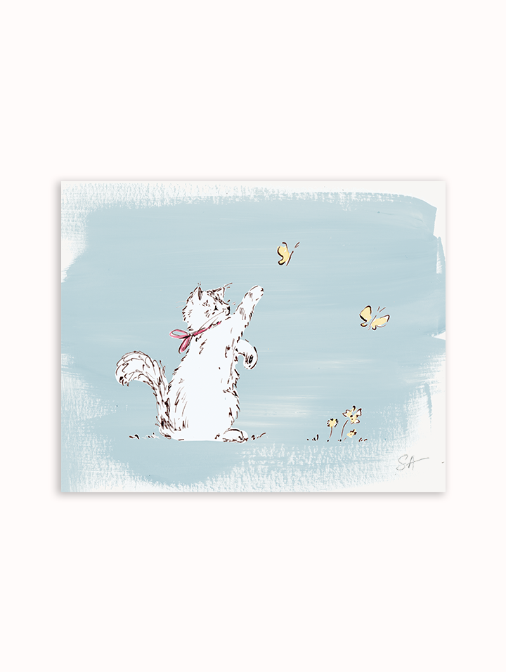 Kiko with Butterflies Art Print