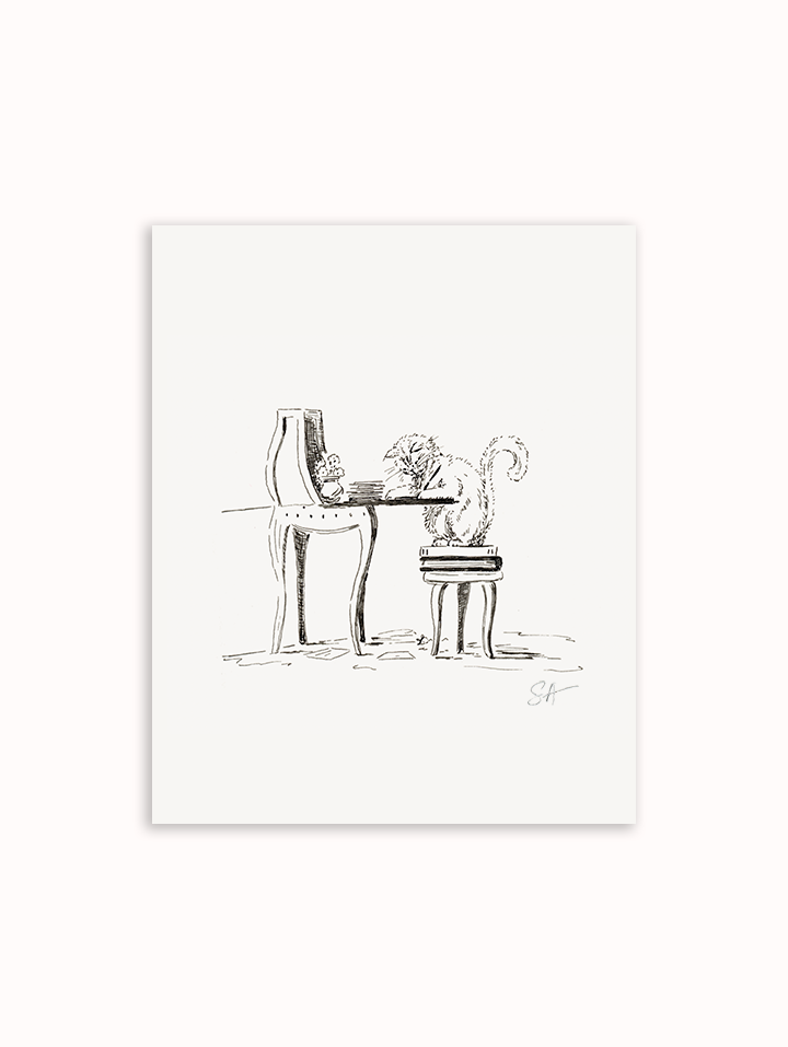 Kiko at Desk Art Print