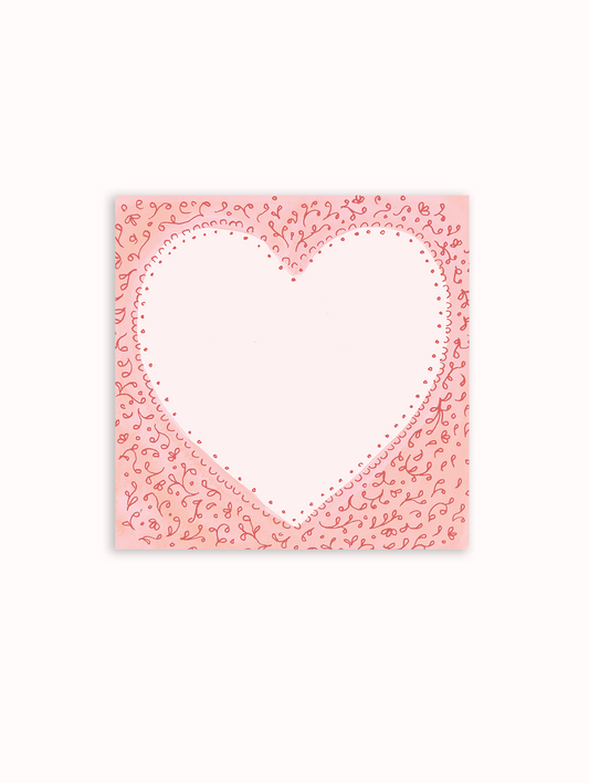 Lovely Heart Square Notepad