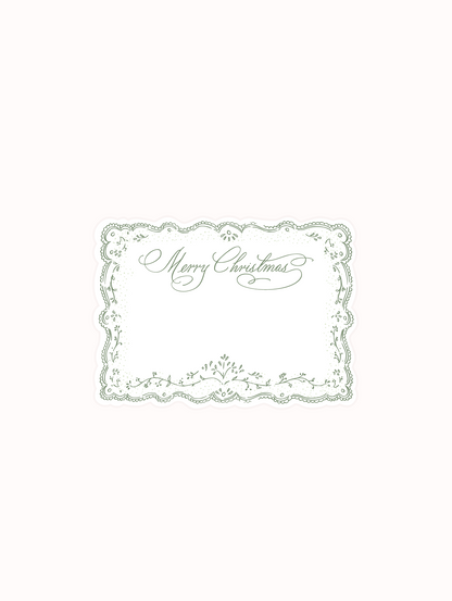 Embroidered Green Border Gift Tags