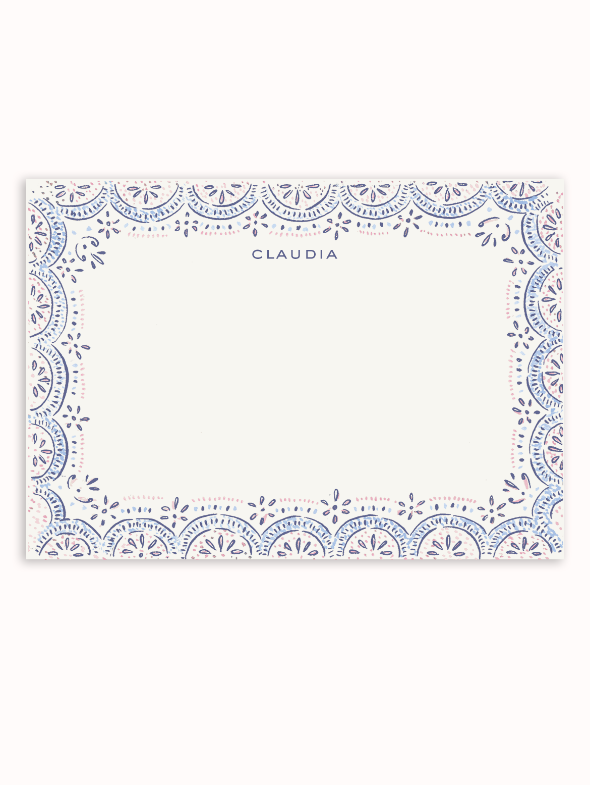 Harriet Scallop Stationery Set - Pink & Blue