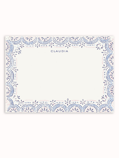 Harriet Scallop Stationery Set - Pink & Blue