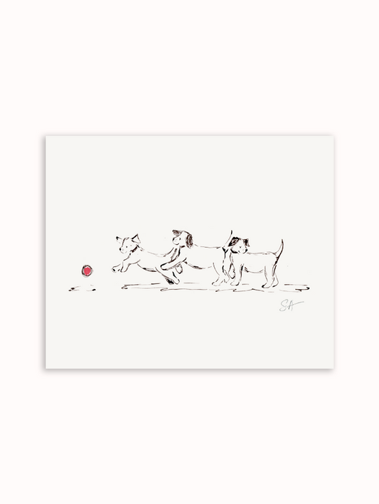 Playful Puppies Art Print
