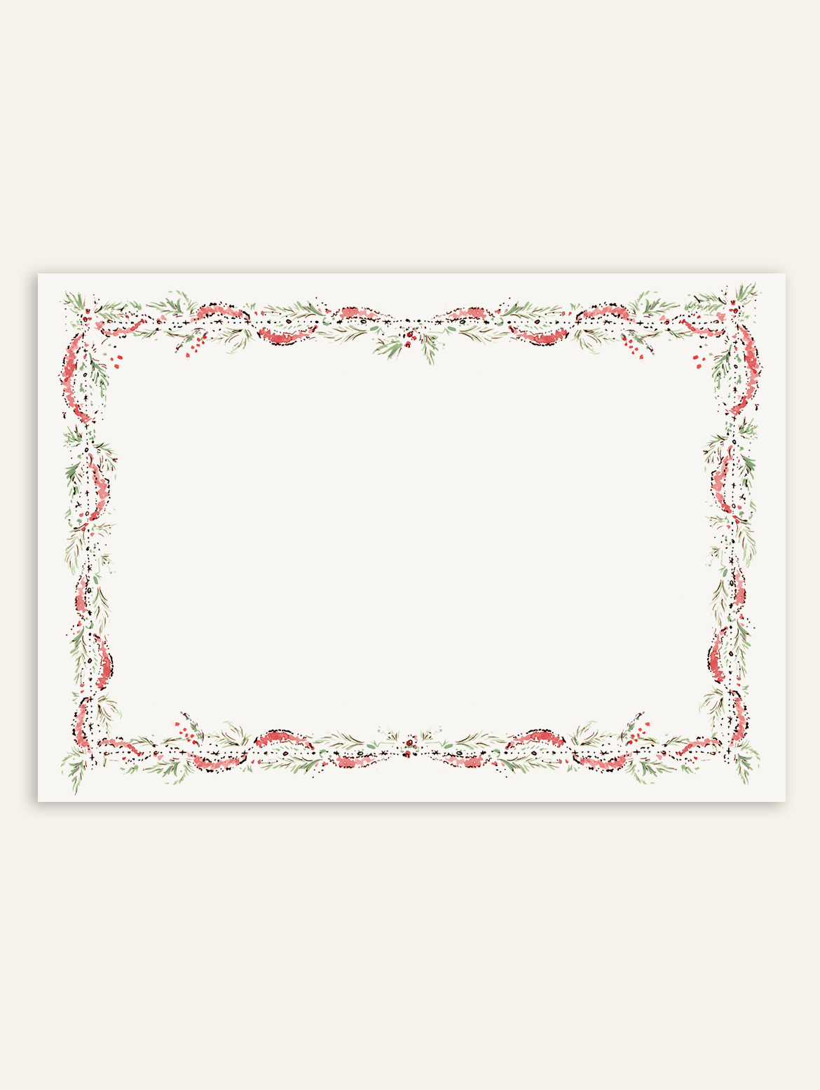 Red Tinsel and Garland Stationery Set