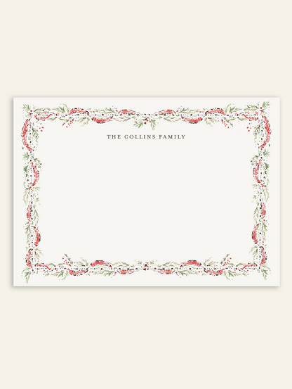 Red Tinsel and Garland Stationery Set