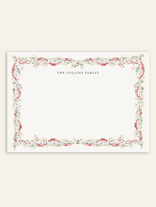 Red Tinsel and Garland Stationery Set