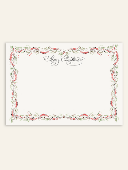 Red Tinsel and Garland Stationery Set