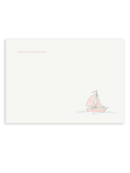 Sailboat in Pink Stationery Set