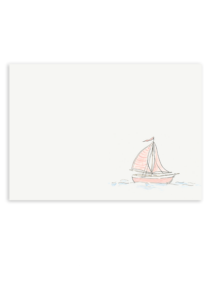 Sailboat in Pink Stationery Set