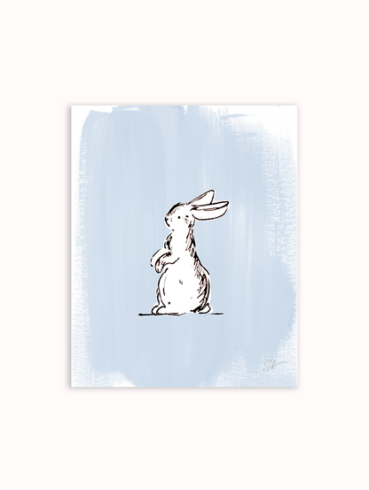 Standing Bunny Rabbit Art Print