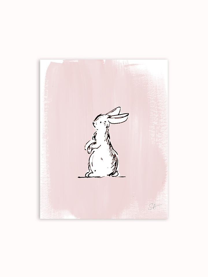 Standing Bunny Rabbit Art Print