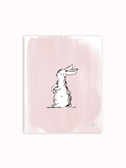Standing Bunny Rabbit Art Print