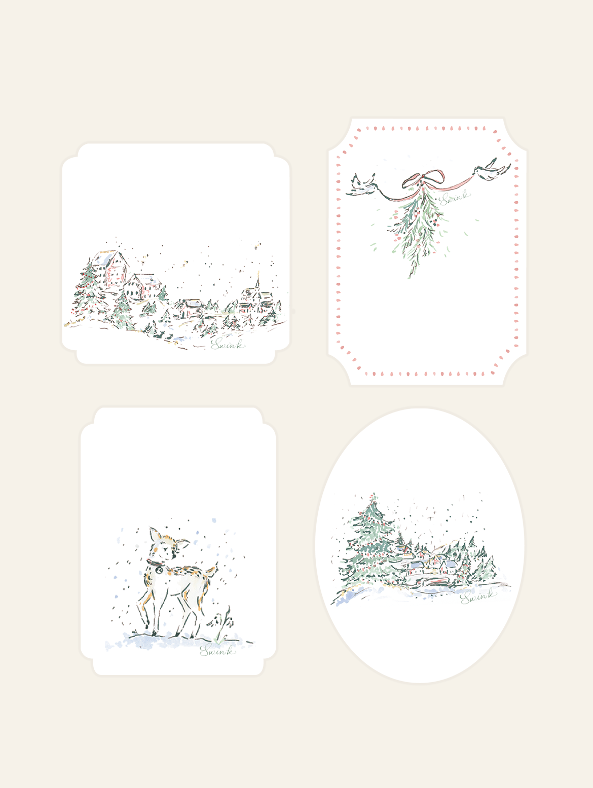 Woodland Village Gift Tags