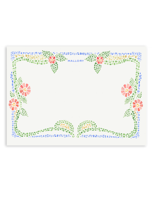 Garden Hand Painted Mosaic Stationery Set