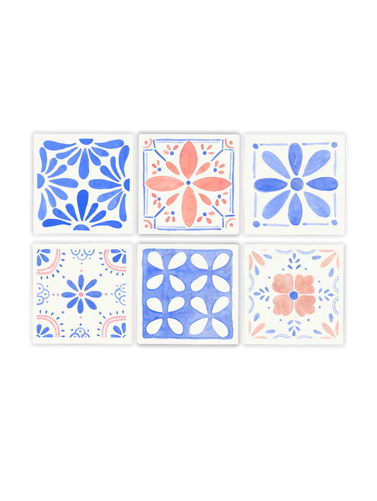 Hand Painted Tile Tiny Card Set