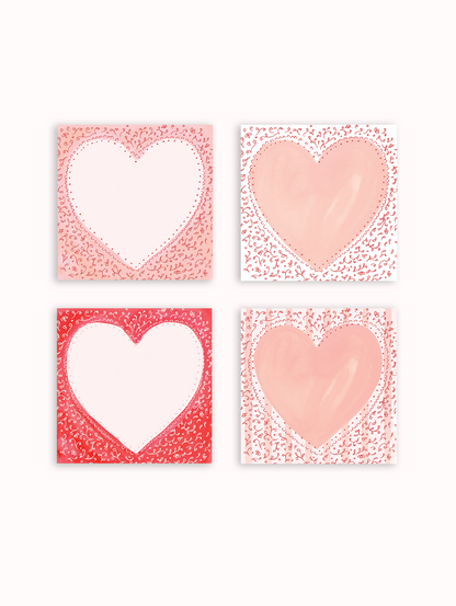 Lovely Hearts Tiny Valentine Card Set