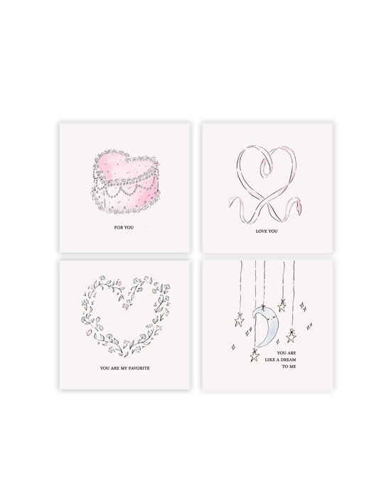 Sweet Something Tiny 3x3" Cards - set of 8 with envelopes included