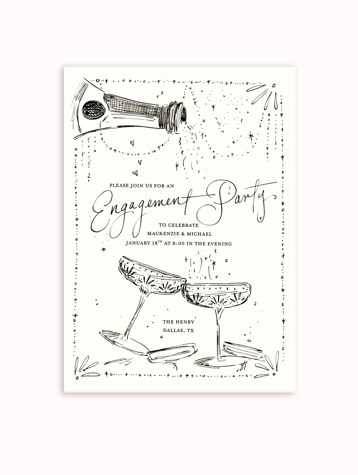 Vintage Champagne Semi Custom Engagement Party