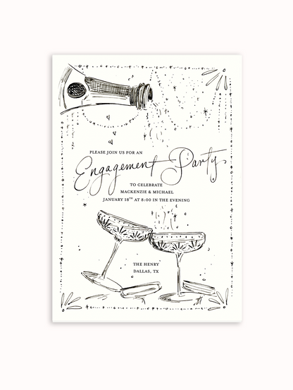 Vintage Champagne Semi Custom Invitation