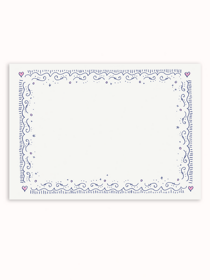 Vintage Hearts Border Stationery Set