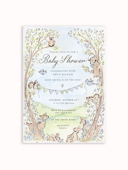 Woodland Friends Semi Custom Invitation