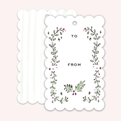 Holly Wreath Gift Tags