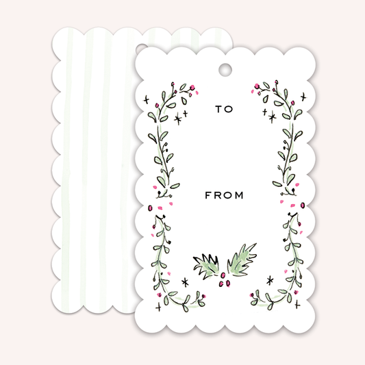 Holly Wreath Gift Tags